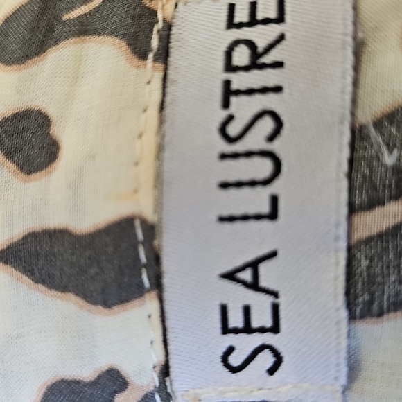 SEA LUSTER Leopard Print Women's layered Ruffel Dress Size S/M Cr/br Flowie. - Picture 8 of 10